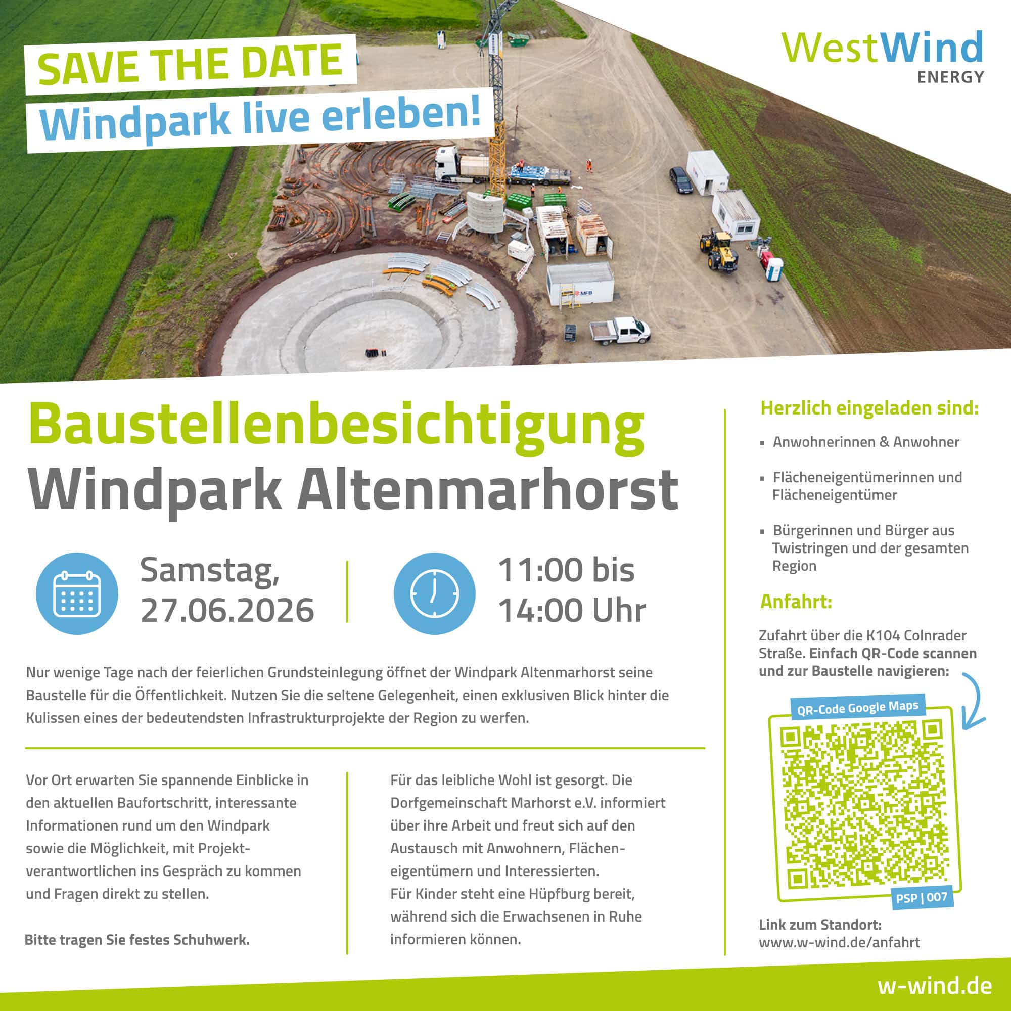Construction Site Tour of Altenmarhorst Wind Farm